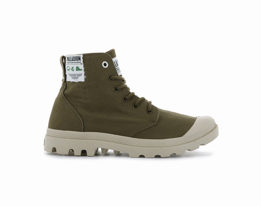 Palladium Pampa Hi Organic Damen Stiefel Olivgrün ||012584-JCK||